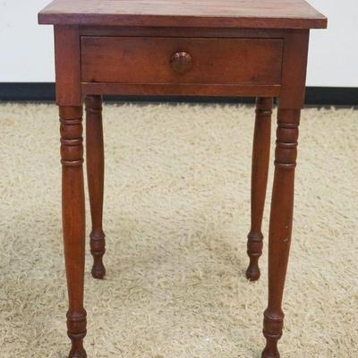 1139	ANTIQUE SOLID CHERRY ONE DRAWER STAND, APPROXIMATELY 20 IN X 18 IN X 29 IN HIGH
