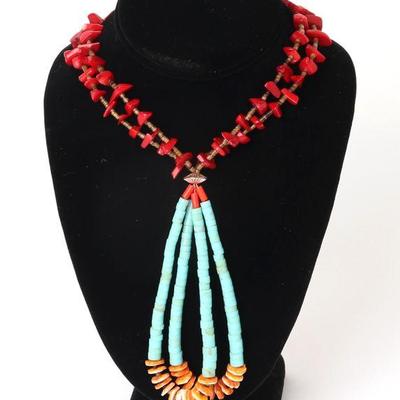 Turquoise and Spiny Lobster Layered Necklace