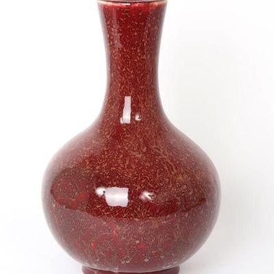 Chinese Oxblood Marble Glazed Vase