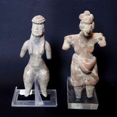 Two Colima Pre-Columbian Gingerbread Figures