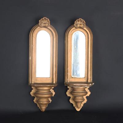 Pair of Vintage Wall Sconce Mirrors