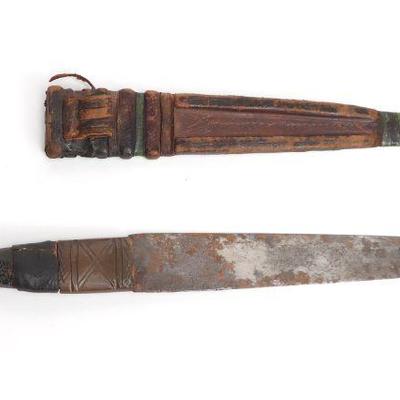 Long West African Hausa Dagger w/Sheath, 19th C.