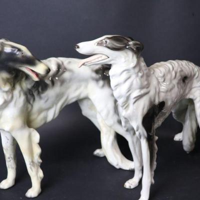 Pair of Porcelain Russian Greyhounds