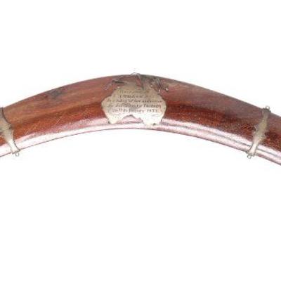 Silver Presentation Boomerang, STG. SIL. Circa 1932