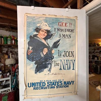 Us Navy Recruitment Vintage Poster 1900's