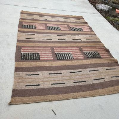 Hand Woven Wool Rug US Flag American Contemporary Kilim Dhurrie Modern