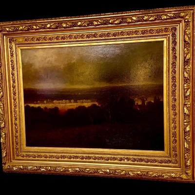 Original George Inness (1825-1984) â€œWindmillâ€ painting, one of Americaâ€™s greatest 19th century artists. In 2005, the painting was...
