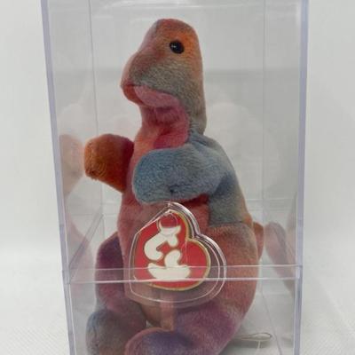 RARE Ty Beanie Baby - Rainbow Rex Dinosaur - UNAUTHENTICATED