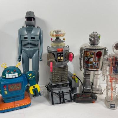 (5) Vintage Robots - 1970s ROM The Space Knight, Avon & More!