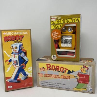 Schylling & Ha Ha Toys Tin Robots + Vintage Radar Hunter Robot