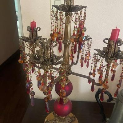 Vintage ornate bombay co. Prism candelabra 