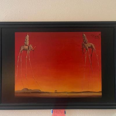 Les elephants framed art by Salvador Dali 