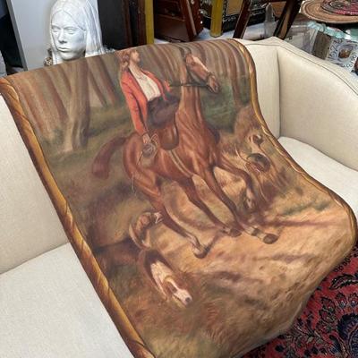 Huge equestrian oil on fabric canvas from Barcelona 