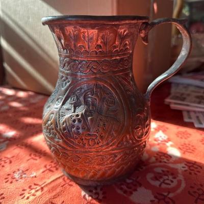 Copper water pitcher 