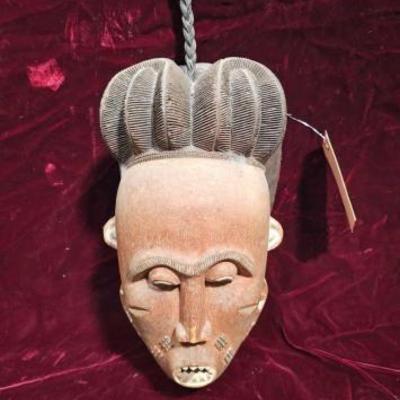 #6514 â€¢ Carved Wooden Mask Wall Decoration
