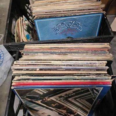 #6204 â€¢ 2 Milk Crates with Vinyl Records
