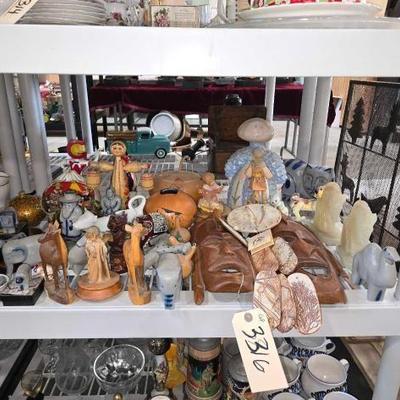 #3316 â€¢ Wood Carvings, Decorative Gourds, Animal Figurines
