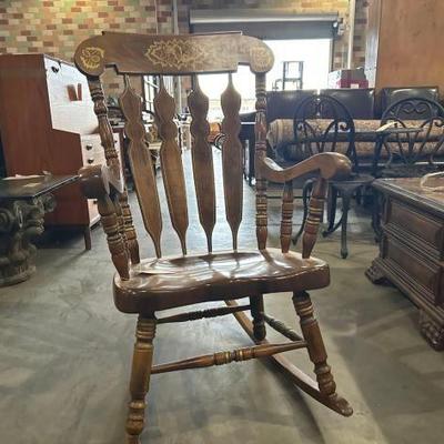 #5140 â€¢ Vintage wood rocking chair
