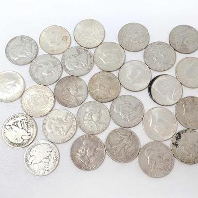 #754 â€¢ 27 Half Dollar Silver Coins
