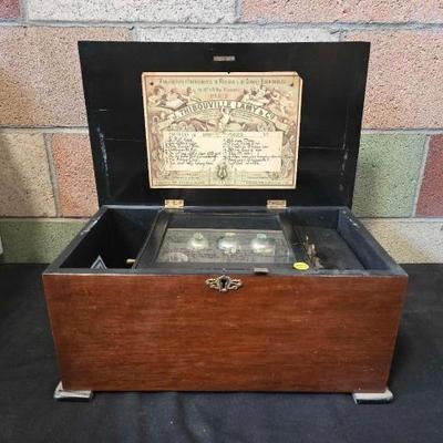 #2510 â€¢ Antique Cylinder Music Box

