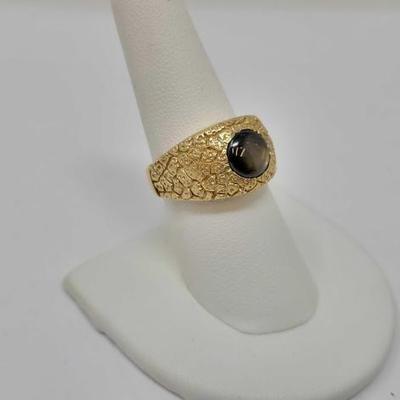 #410 â€¢ 14k Gold Cat Eye Ring, 9.8g
