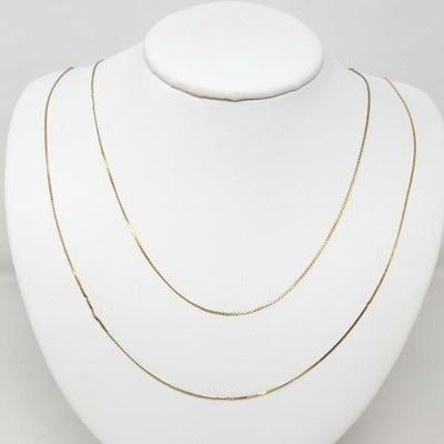 #388 â€¢ (2) 14k Gold Chain Necklaces, 4.36g
