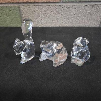 #3032 â€¢ (3) Baccarat Crystal Paperweight
