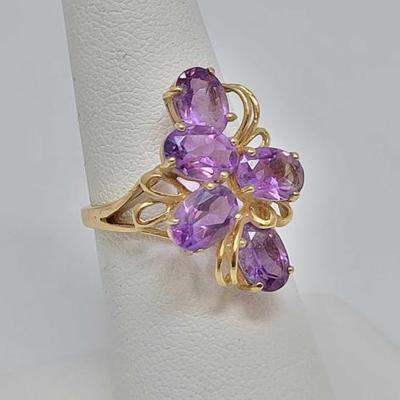 #422 â€¢ 10k Gold Purple Stone Ring, 3.4g
