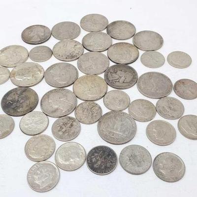 #758 â€¢ 36 Washingtion Quarter & Roosevelt Dime Silver Coins
