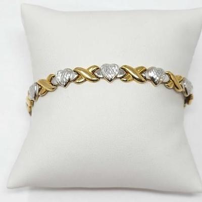 #444 â€¢ 10k Gold Heart Bracelet, 5g
