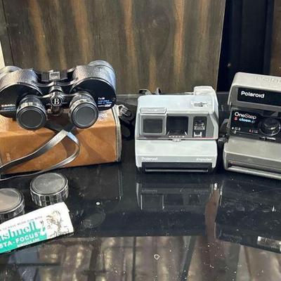 #5334 â€¢ Vintage Polaroid Cameras & Bushnell Binoculars
