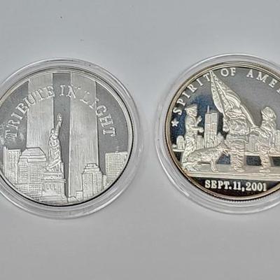 #542 â€¢ (2) 1oz .999 Fine Silver Coins
