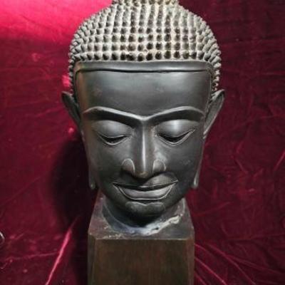 #6518 â€¢ Metal Buddha Head with Stand
