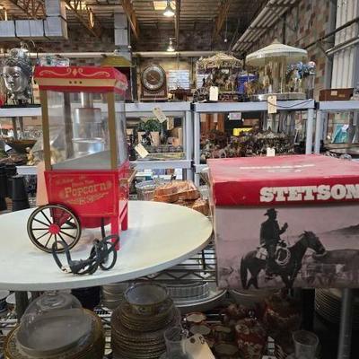 #3070 â€¢ Stetson Hat, Popcorn Maker, and Ikea Serving Tray
