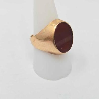 #360 â€¢ 14k Carnelian Gold Ring, 8g
