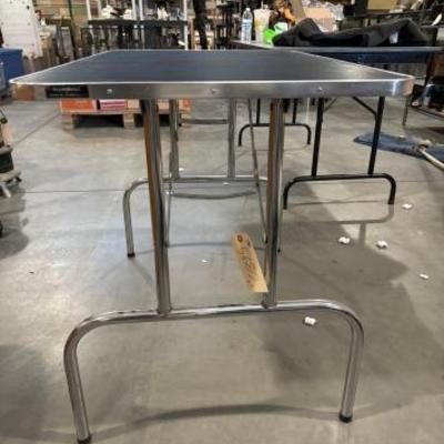 #5680 â€¢ Acrylic and Glass Table with with Folding Table
