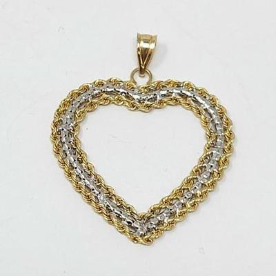 #416 â€¢ 14k Gold Heart Pendant, 1.88g
