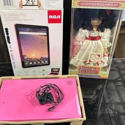 #5322 â€¢ RCA Tablet & Classic Treasures Porcelain Doll
