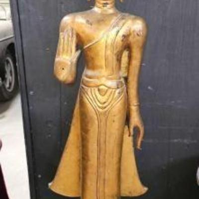 #6532 â€¢ Painted Wooden Buddha Statue

