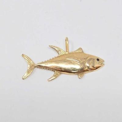 #378 â€¢ 14k Gold Tuna Fish Pendant, 3.97g
