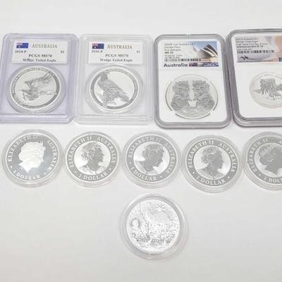#526 â€¢ (10) Elizabeth II Australia $1 Silver Coins
