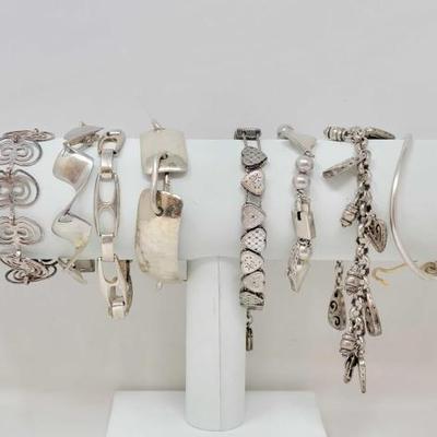 #482 â€¢ (9) .925 Silver Bracelets, 222g
