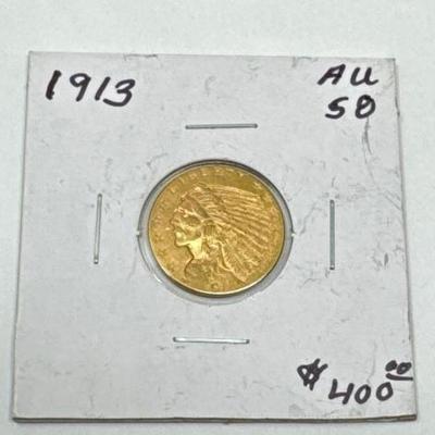 #514 â€¢ 1913 $2.50 Indian Head Eagle Gold Coin
