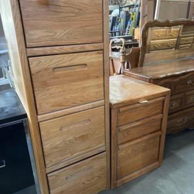 #5760 â€¢ 2 Wooden Filing Cabinets
