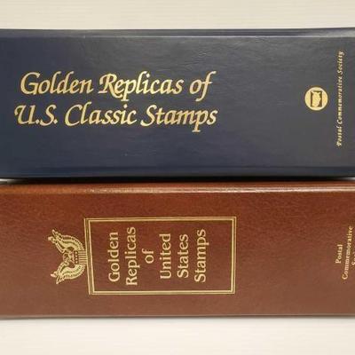 #898 â€¢ (2) Golden Replicas of U.S. Classic Stamps
