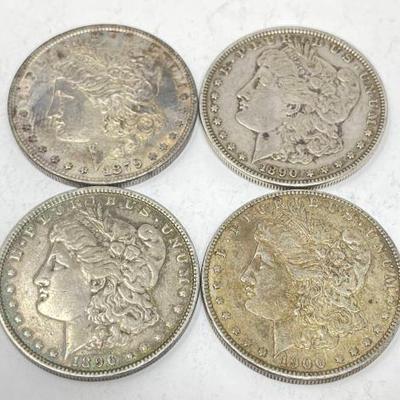 #612 â€¢ (4) Morgan Silver Dollars
