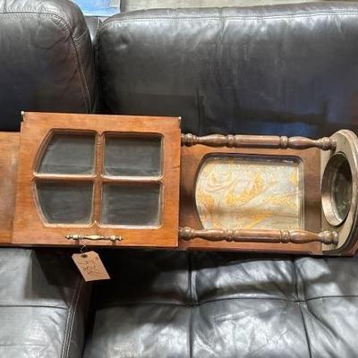 #5366 â€¢ Vintage Wooden Wall Cabinet with Wash Bowl
