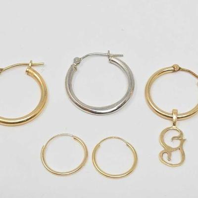 #370 â€¢ 14k Gold Hoop Earrings 1.63g
