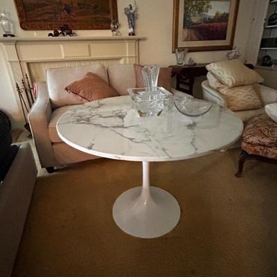 Tulip table with marble top