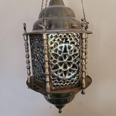 Moroccan Hanging Brass Lamp 